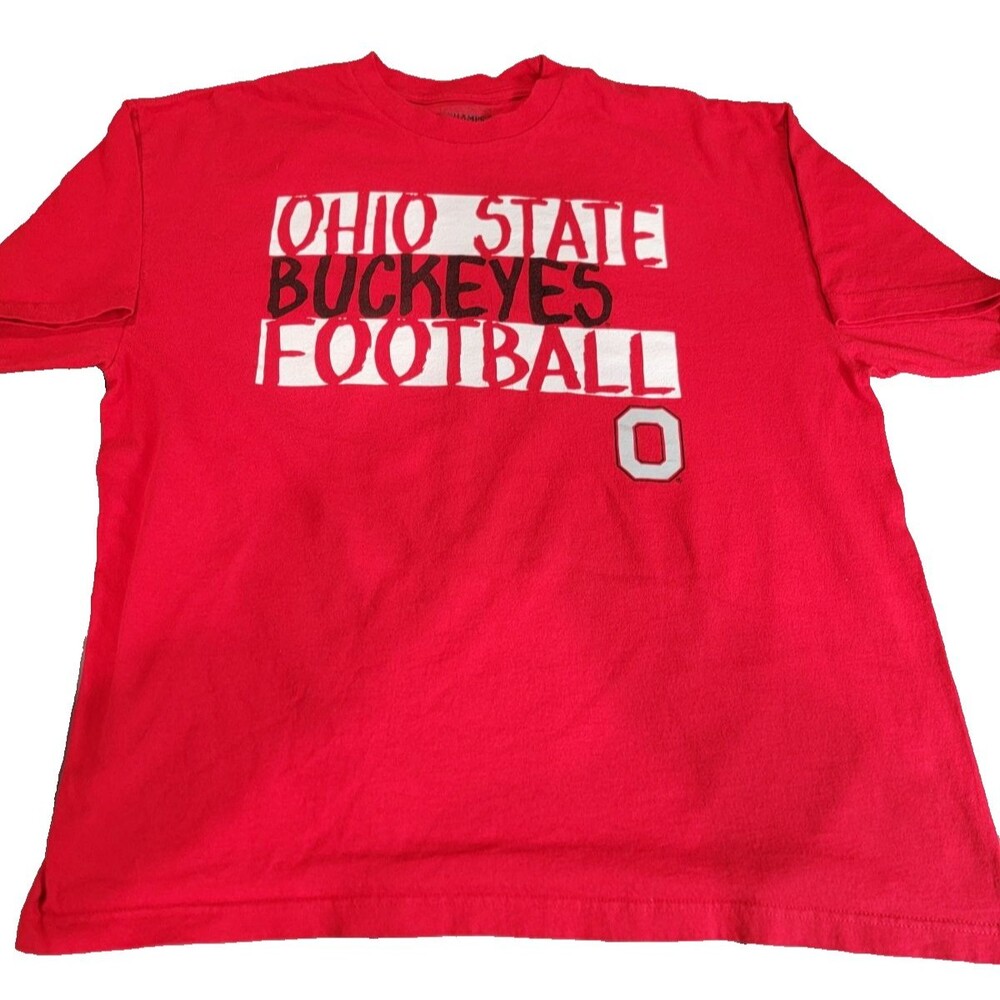 Ohio State Buckeyes with the number "0" (zero) Red Champs Large shirt